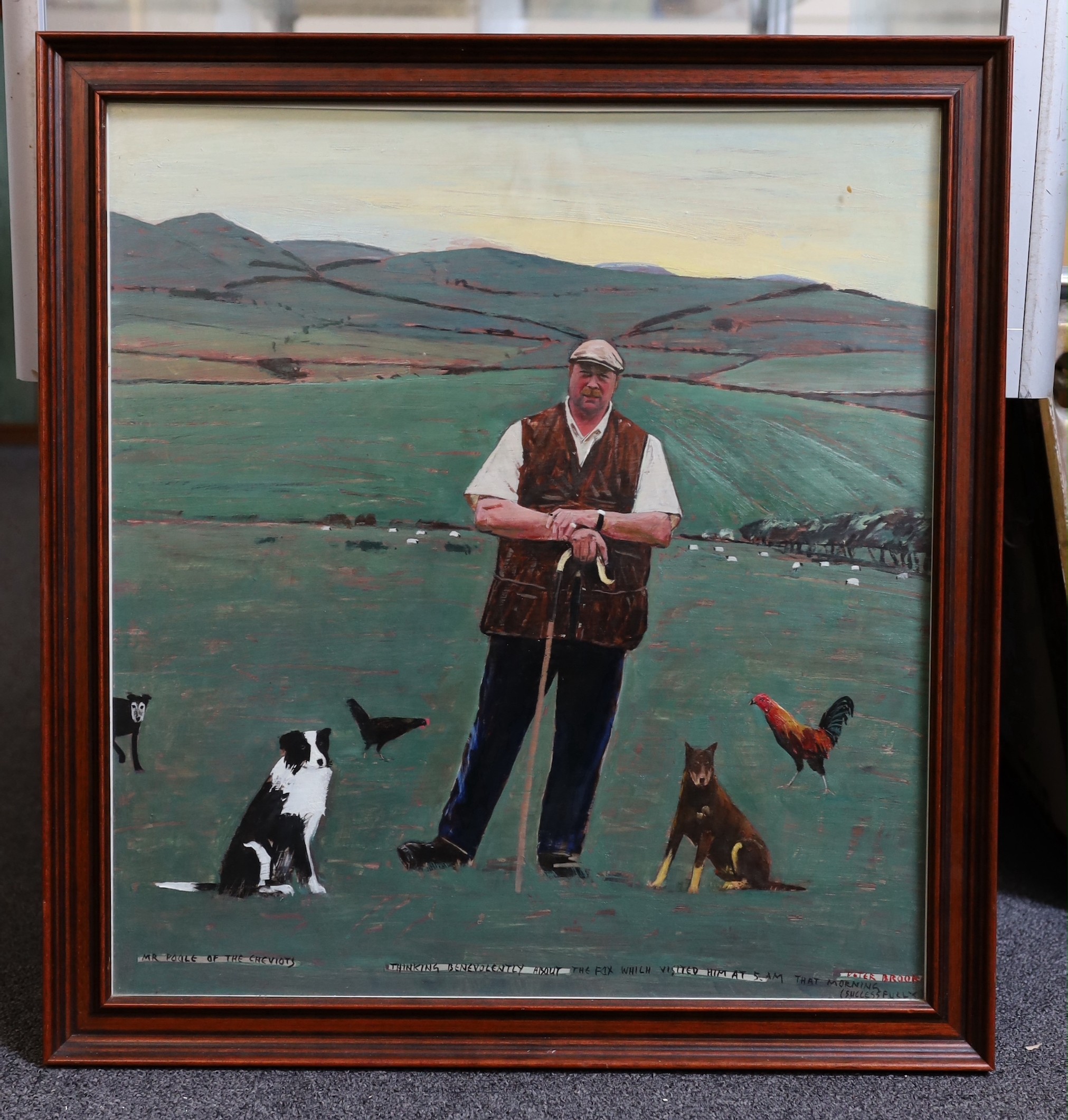 Peter Brook (1927-2009), 'Mr Poole of the Cheviots Thinking Benevolently about the Fox Which Visited Him at 5am That Morning (Successfully)